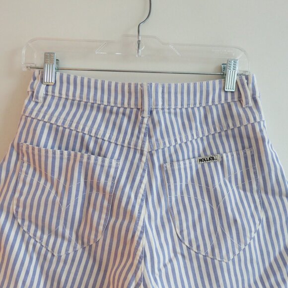 ROLLA'S Mirage High Rise Loose Fit Shorts in Laura Stripe Wisteria - Size 26 - Picture 12 of 16